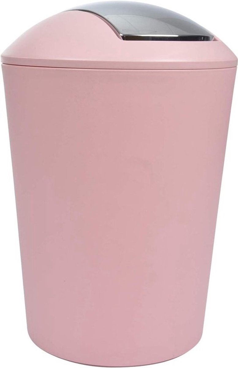 Prullenbak 5.6 liter Rose Poudré - Schommelbak met deksel