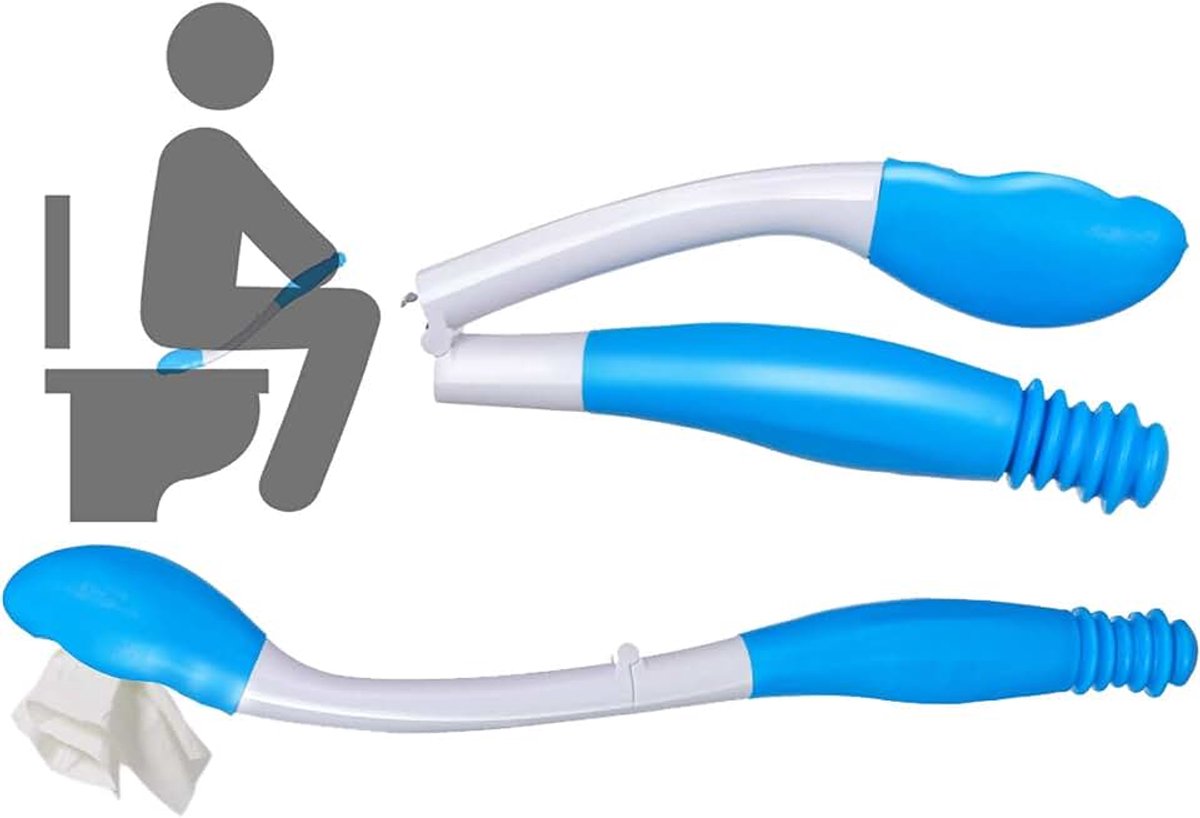 WC-hulpmiddelen voor gehandicapten en ouderen, opvouwbare toilethulpmiddelen voor onder de ruitenwisser, toilethulpmiddelen, lang comfortdoekje, voor senioren en gehandicapten zwaarlijvige mensen