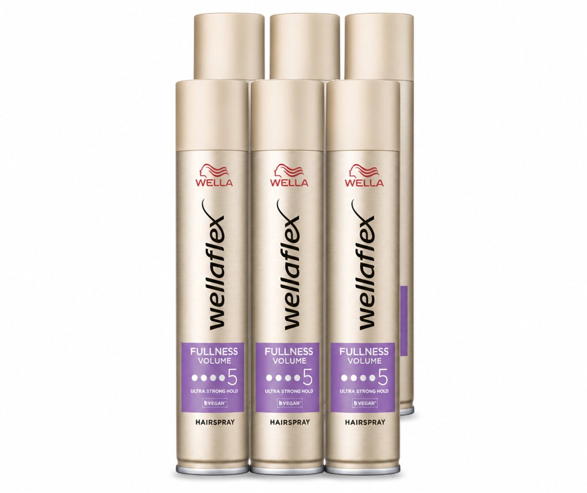 6 x Wella – Flex Fullness Volume Ultra Strong – Haarspray – 250 ml - Voordeelverpakking - 6 stuks