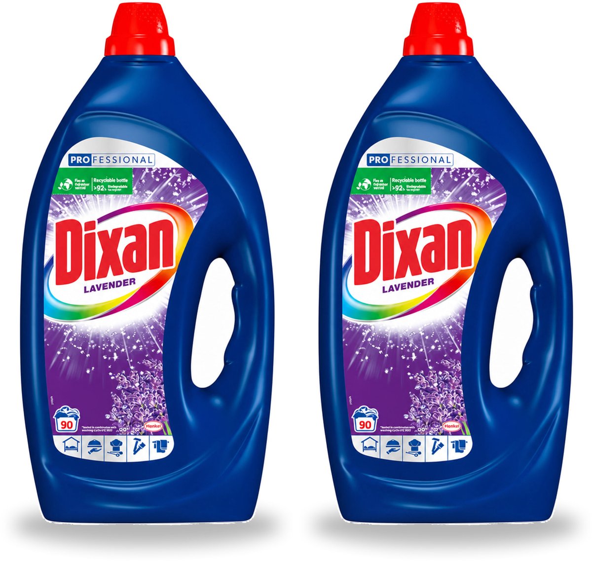 2 x Dixan - Vloeibaar wasmiddel - Fresh Lavender - Professional - 90 wasbeurten - Voordeelverpakking - 2 stuks