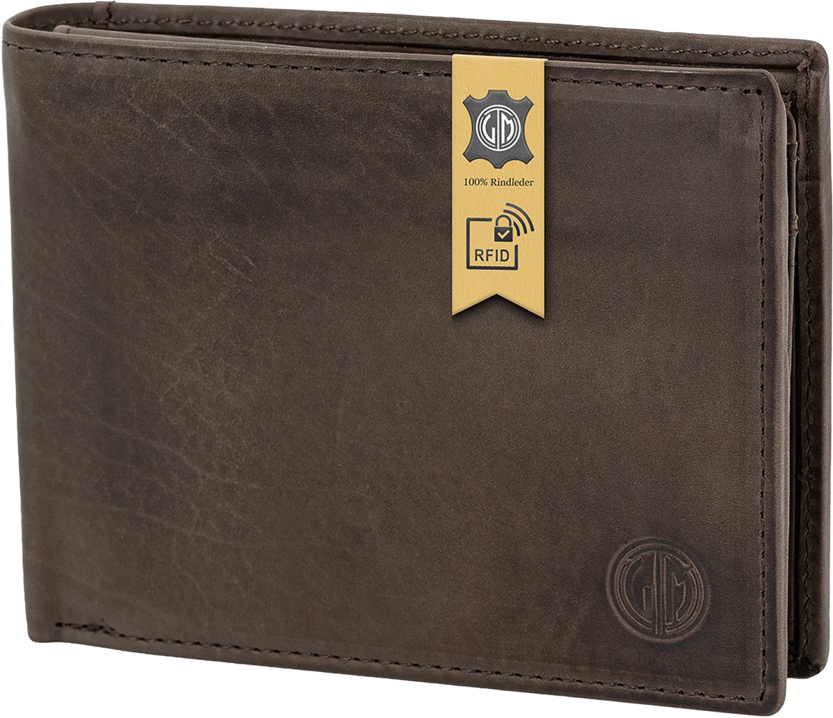 LINDENMANN heren portemonnee RFID - bruin