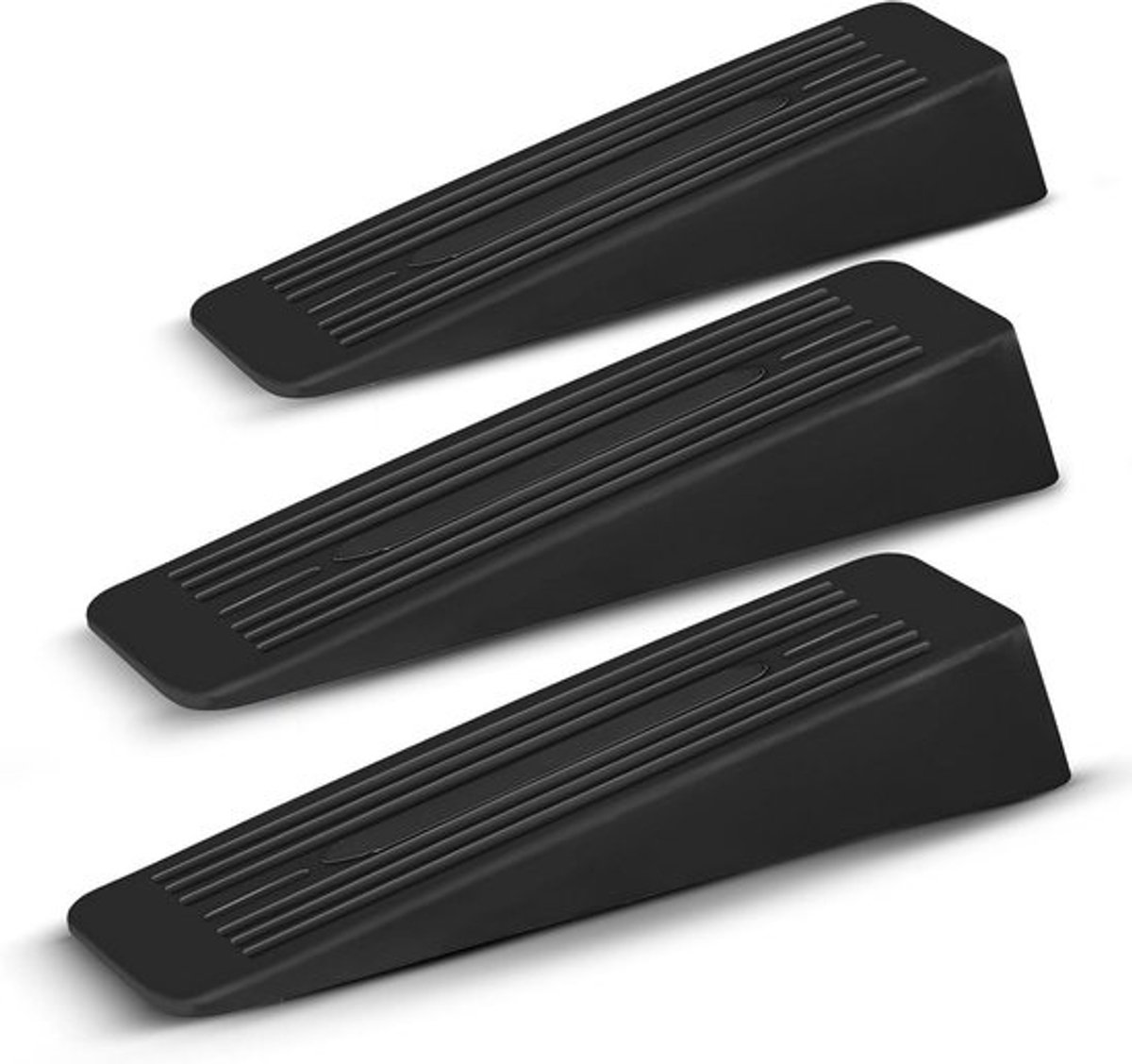 3 stuks rubberen deurstoppers voor meerdere vloeroppervlakken - robuuste deurstopper wig met antislip duurzaam en flexibel ontwerp