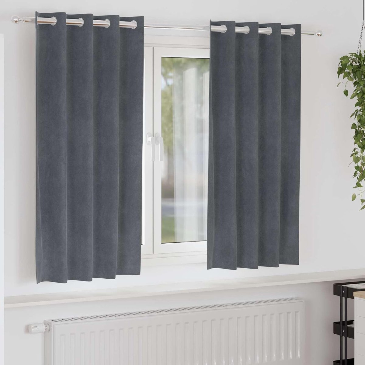 2 stuks, lichtgrijs, 140 x 175 cm, fluweel, lichtbescherming, voor slaapkamer, woonkamer, luxe fluwelen gordijnen met stoffen lussen voor effectieve verduistering