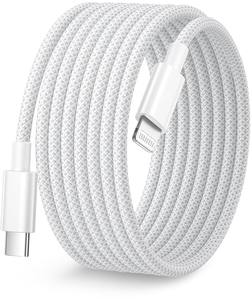 C naar Lightning Kabel 3 m, MFi-gecertificeerd Lightning Laadkabel Wit