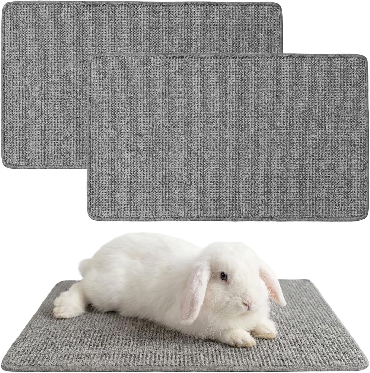 Krabmat voor konijnen, krabmat, sisal, klauwmat, tandverzorging, krabmat, sisalmat voor konijnen, kooi, kauwspeelgoed, 2 stuks