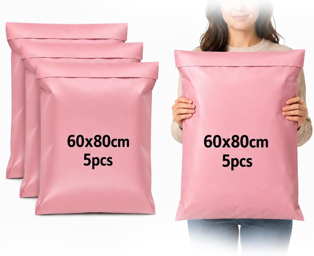 5 stuks verzendzakken kleding 60 x 80 cm verzendzakken pakketten roze