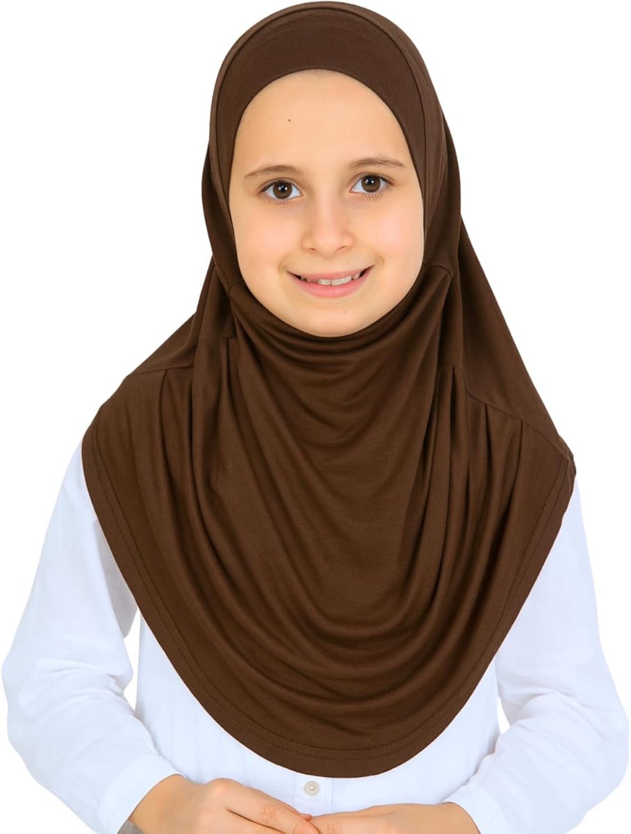Hijab Hoofddoek voor meisjes, zachte viscose eendelige hoofddoek voor kinderen, moslim hoofddoeken, islamitische kleding, Turks instant dames hoofdbedekking voor ramadan Eid gebed