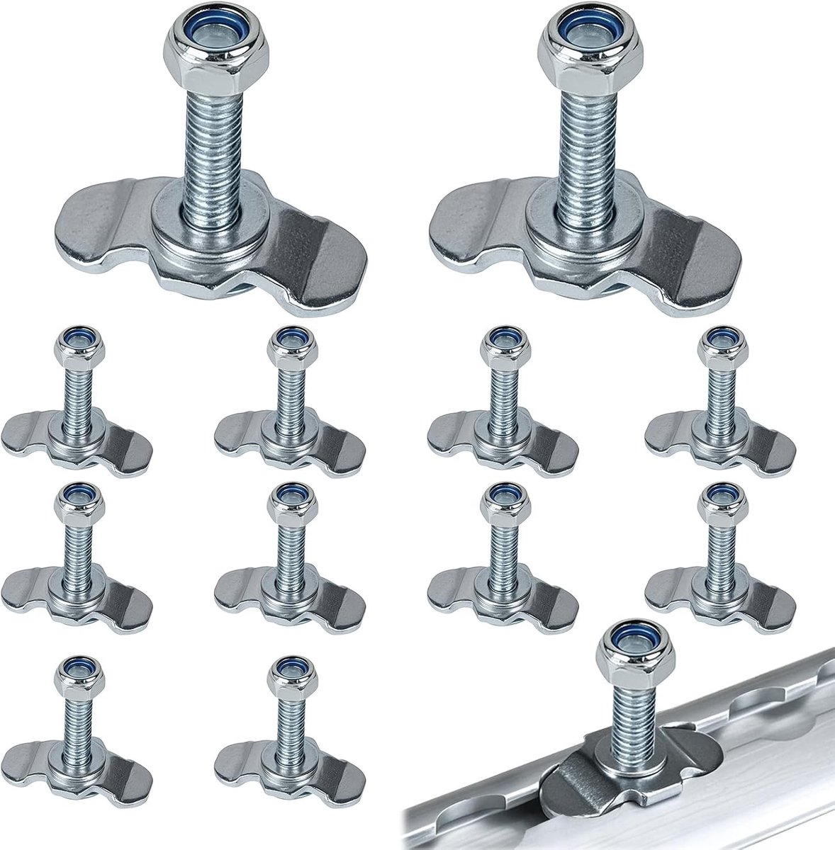 Set van 12 M8 x 40 Schroefverbindingen voor Bevestigingsaccessoires, 500 daN Enkelvoudige Fittingen voor Spanrails