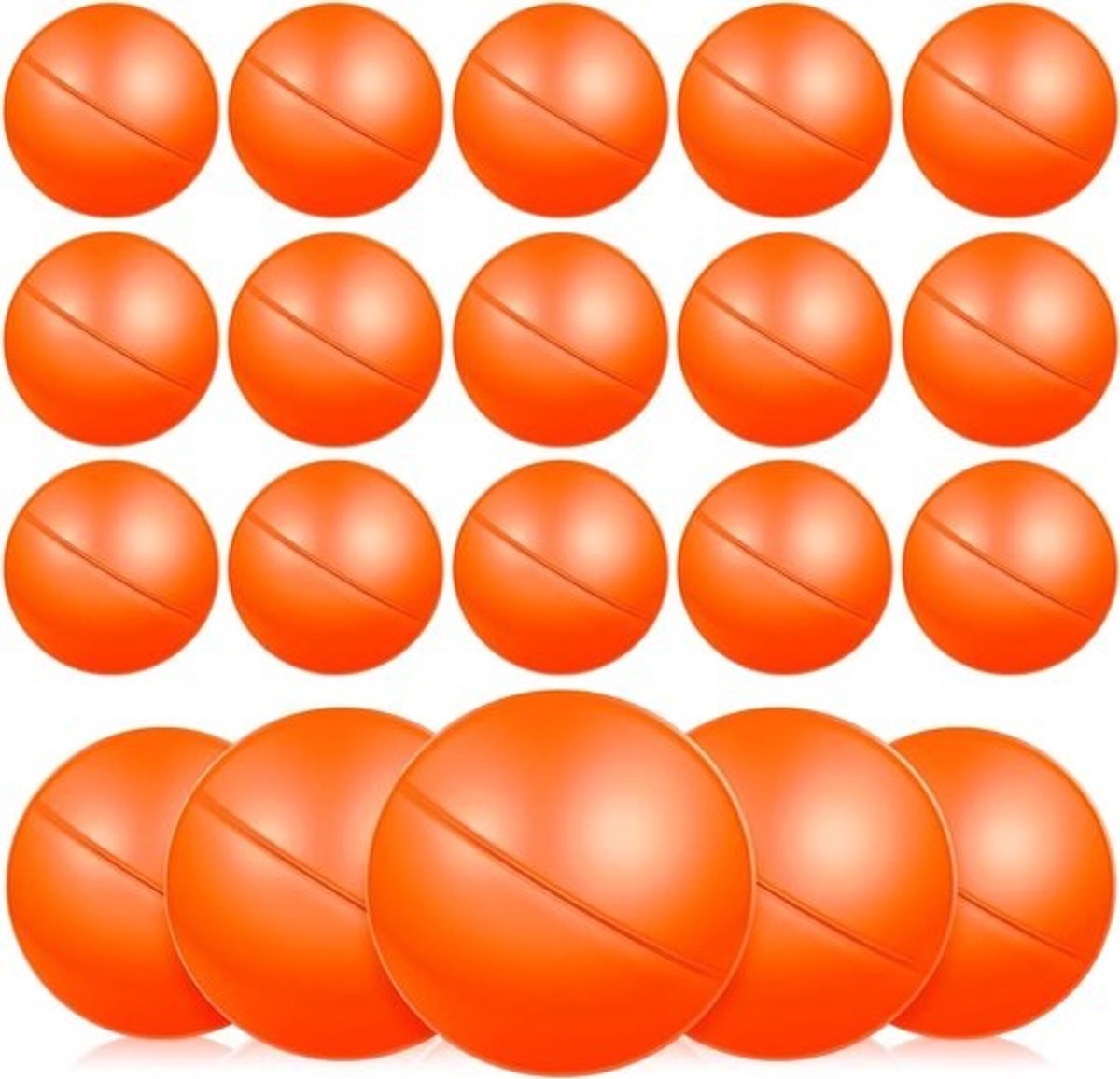 Tombola Trekballen, Set van 25, 4 cm, Grote Holle Plastic Bingo Ballen voor Verkoopautomaten en Spellen, Oranje Kleur