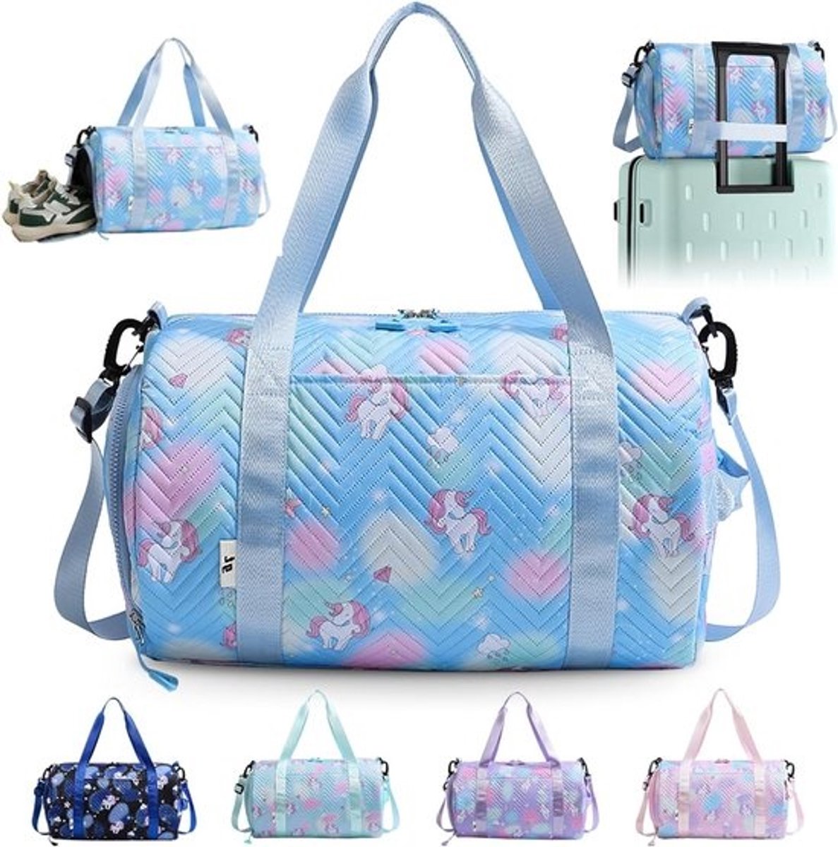 Unisex Sporttas voor Yoga en Training, Kleine Unicorn Sporttas met Ruimte voor Accessoires