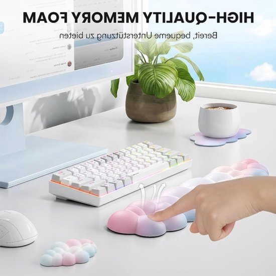 Ergonomische Polssteun van Geheugenfoam voor Toetsenbord, Comfortabel en Ondersteunend — afbeelding 2
