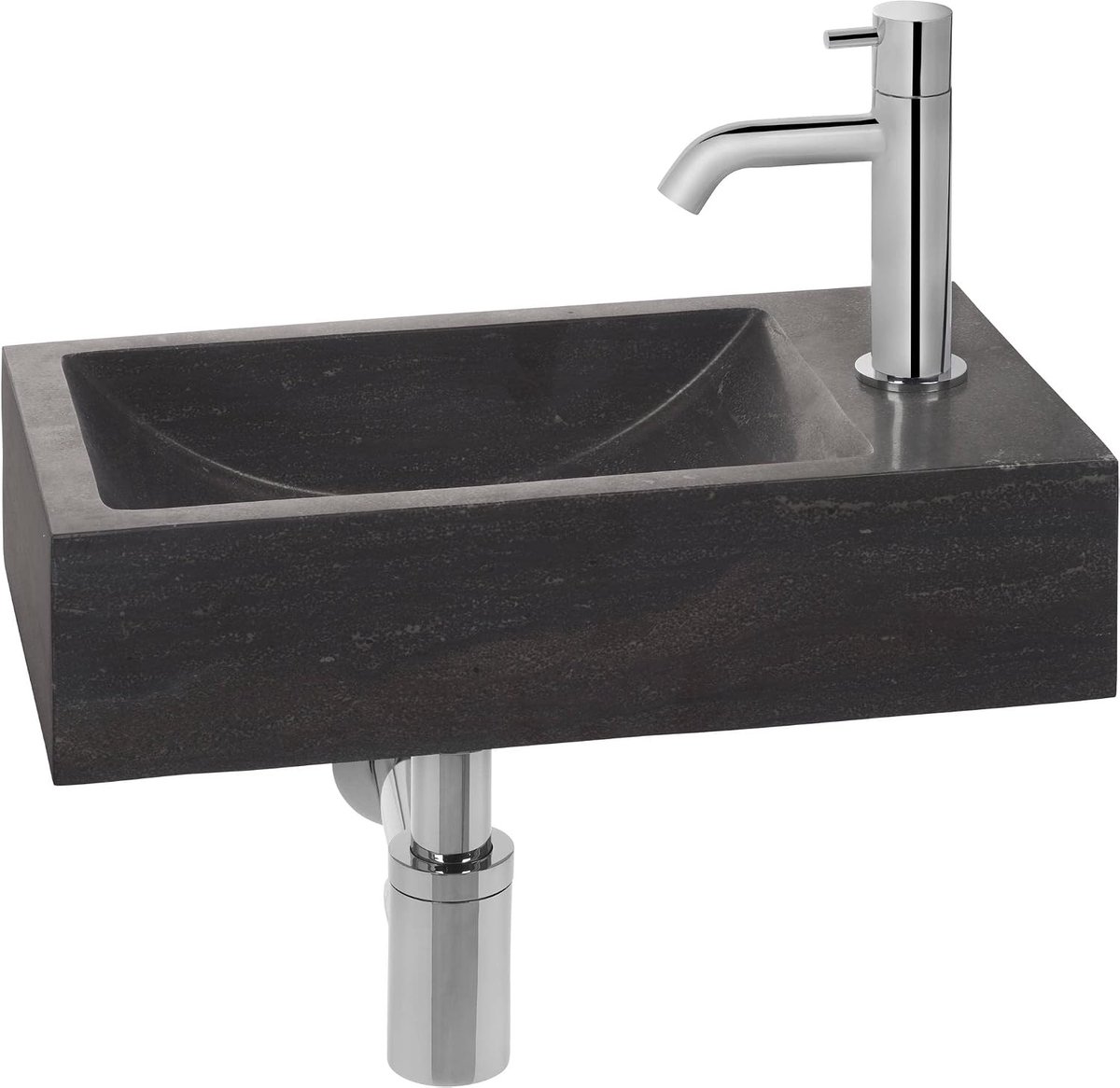 Collection fonteinset met chromen kraan rechts natuursteen