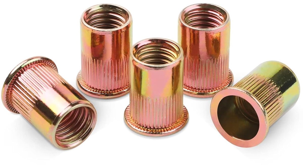 Klinkmoeren M10, Leryati koolstofstaal klinkmoeren, ronde platte kop, binnendraad, klinkmoer, gegalvaniseerde klinkmoer, hulsmoer, gebruikt voor metalen platen, buizen enz.