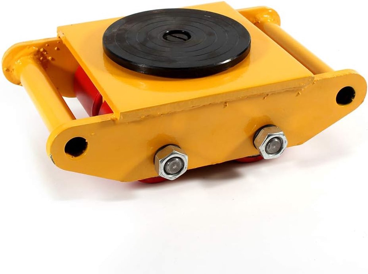 6T (13200 lbs) Max Load Industrial Platformwagen, Heavy Duty Industrial Machinery Skate Dolly Moving Skate Moving Equipment, 360° rotatie, 4 wielen, voor grote zware voorwerpen en meubels (geel)