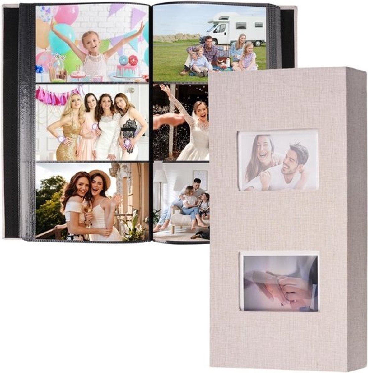 Fotoalbum voor Invoegen, 10 x 15 cm, 300 Bladen, Linnen Kaft, Ideaal voor Bruiloften, Familieherinneringen en Babyfoto's