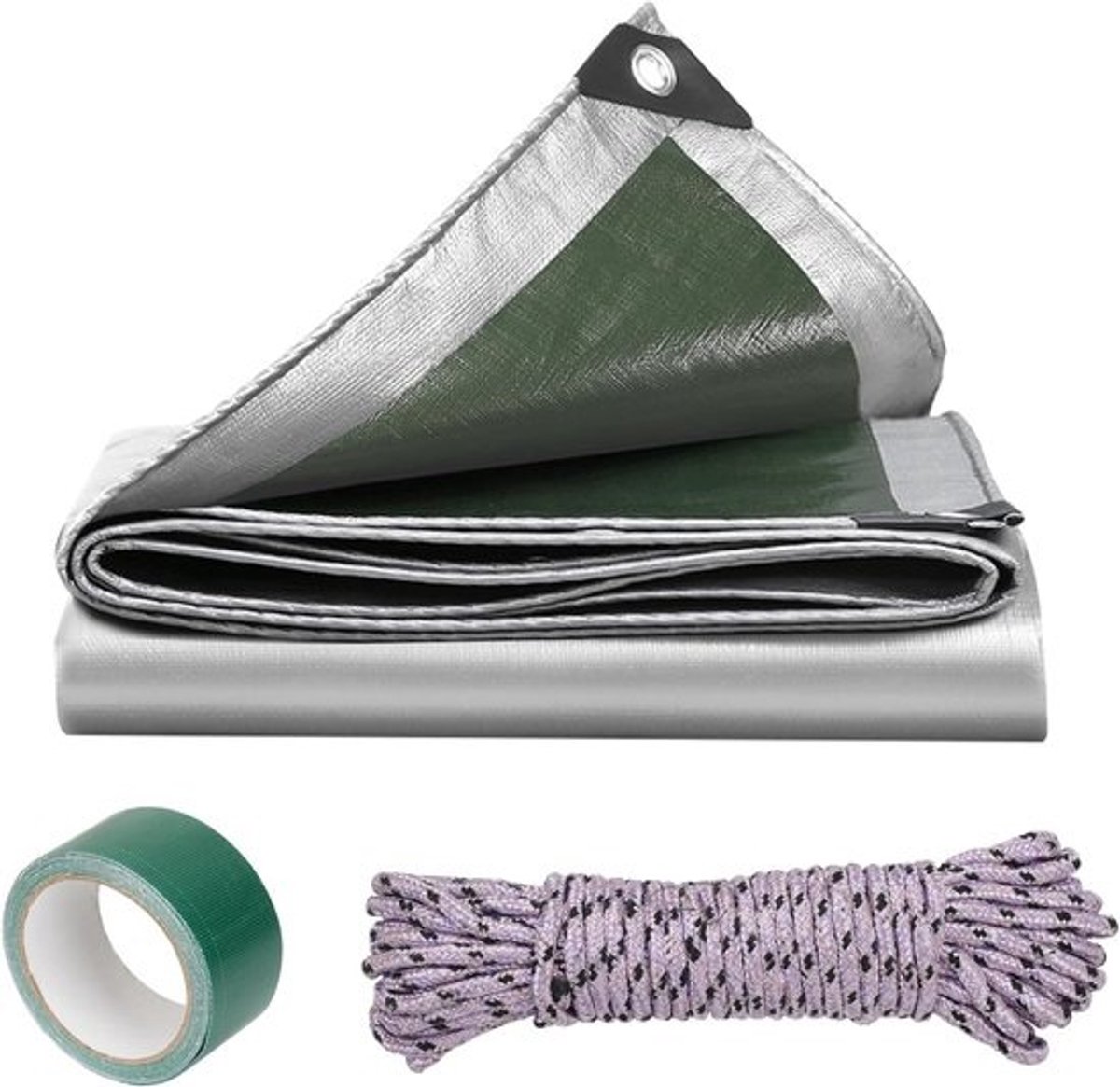 Waterdicht zeil 2 x 2 m - 180 g/m², UV-bestendig, weerbestendig en multifunctioneel