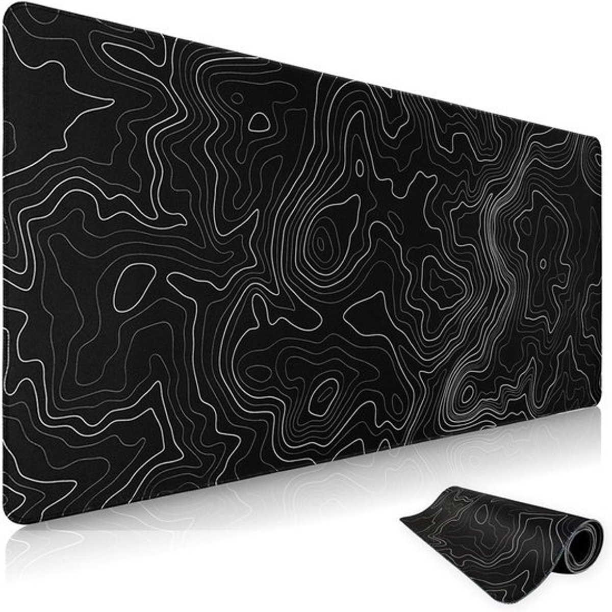 Grote wasbare mouse pad - minimalistisch topografisch ontwerp voor gaming en kantoor, 1200 x 600 mm