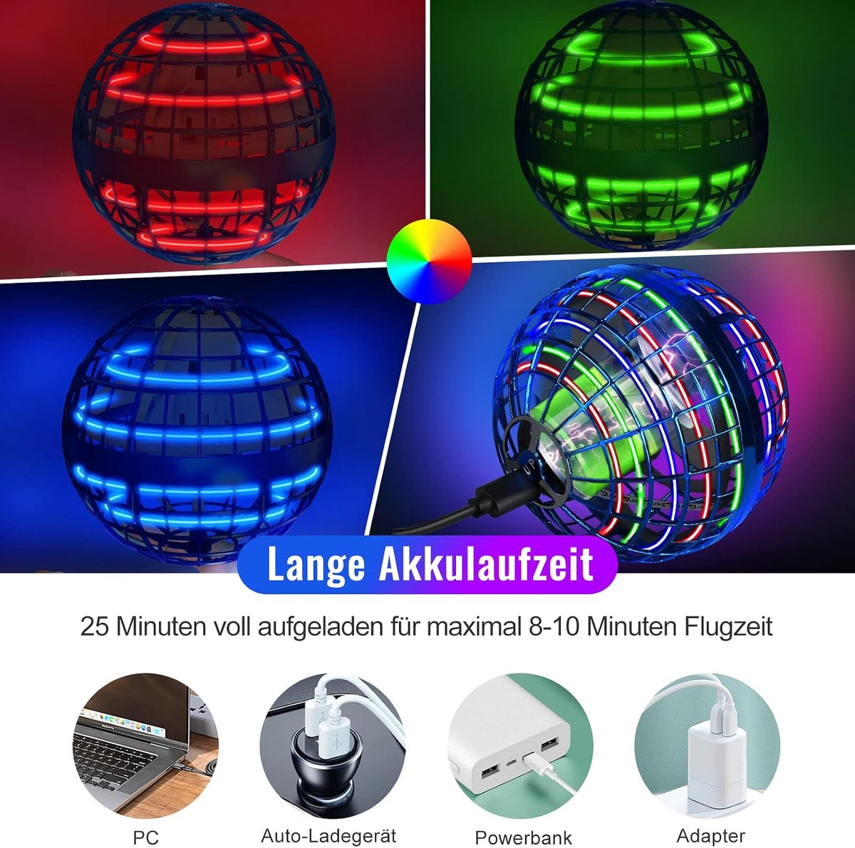 Semai Lichtgevende vliegende bal, speelgoed voor kinderen, speelgoed voor buiten, magische bal, cadeaus voor jongens en meisjes van 6 tot 12 jaar