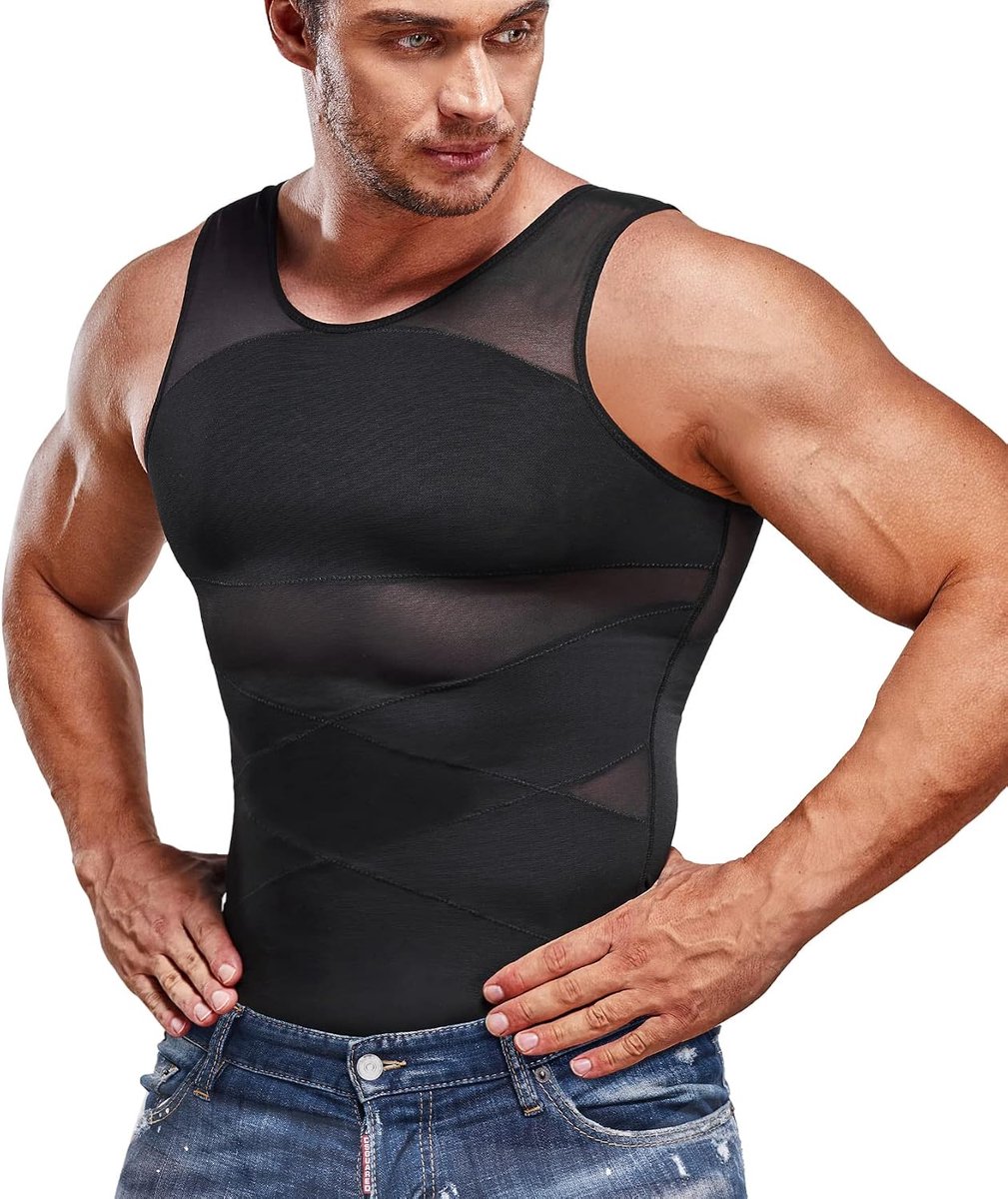 Shirt Voor Mannen Afslanken Ondershirt Body Shaper Tank top voor gynomastica Mouwloos Shapewear Vest Mannen