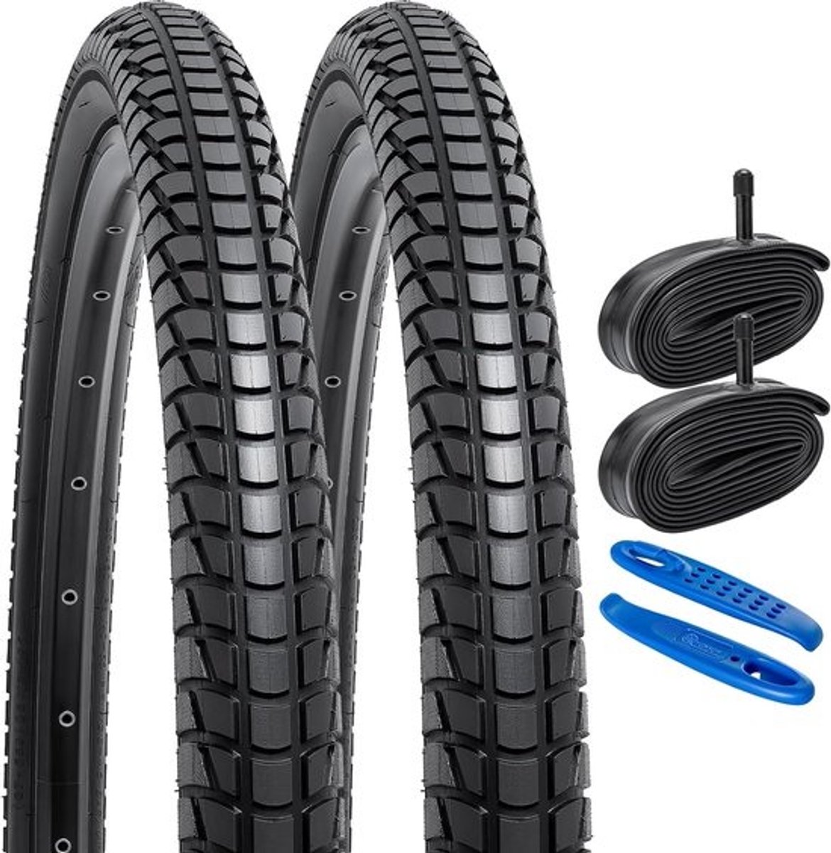 YUNSCM 2-PCS 26-Inch Bicycle Tires 26x1.95/53-559 and 26-Inch Heavy Duty Inner Tube Schrader Valve Compatible with - ShopVlot