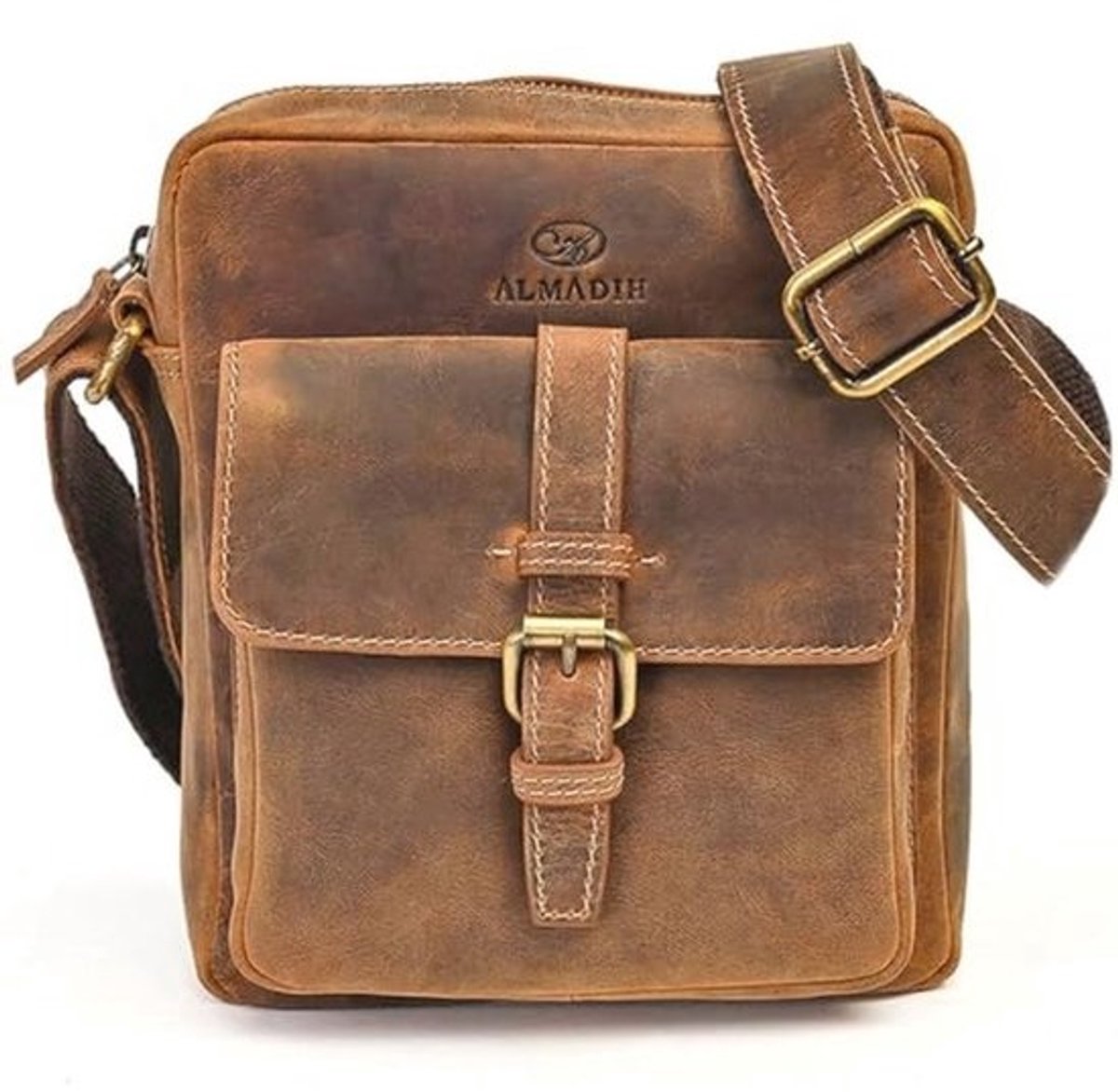 Heren leren tas bruin vintage