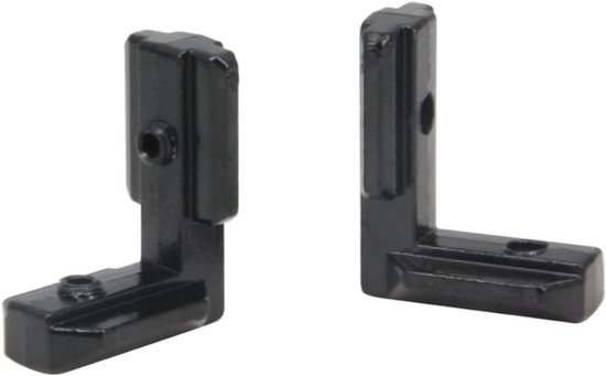 L-vorm 90 graden gezamenlijke beugels met M6-schroeven voor 8 mm sleuf 4040-serie aluminium extrusieprofiel, 10 stks/pak (zwart-4040-serie) — afbeelding 3