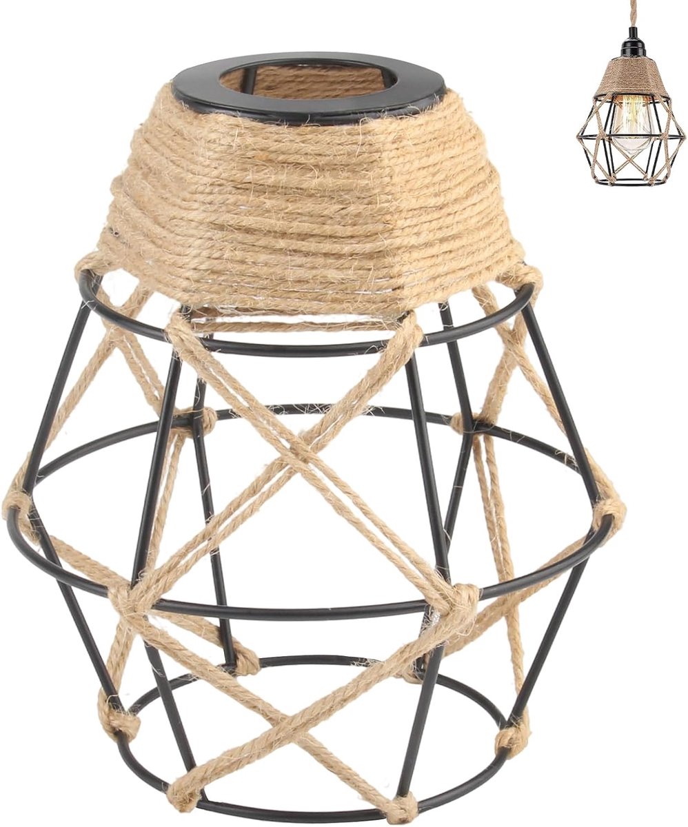 Vintage textielkabel kooi lampenkap wandlamp binnen boho