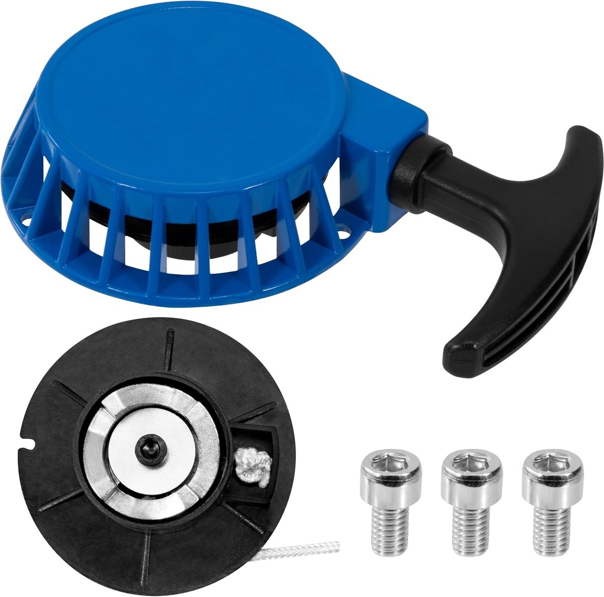 Trekstarter, terugloopstarter, ATV, pull starter, recoil aluminium voor 47cc 49cc mini dirtbike pocket bike motorfiets quad handvat motorfiets blauw
