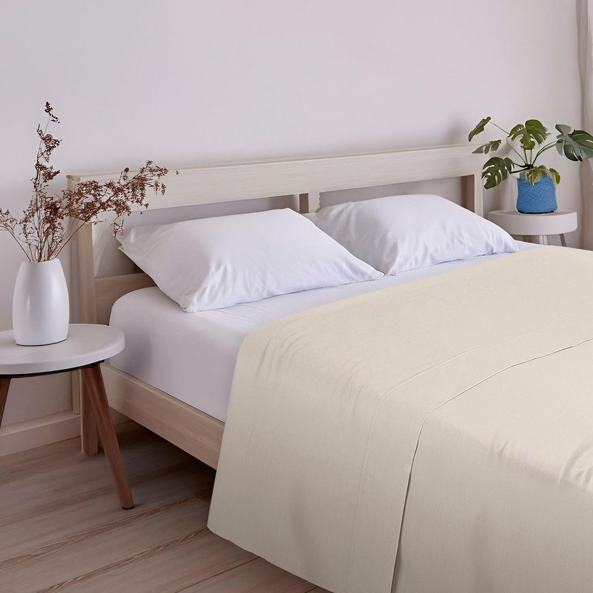 Laken, 80% katoen/polyester, beige