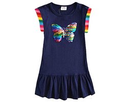 VIKITA Girls Dress Floral Printed Glitter Cotton Kids Clothing