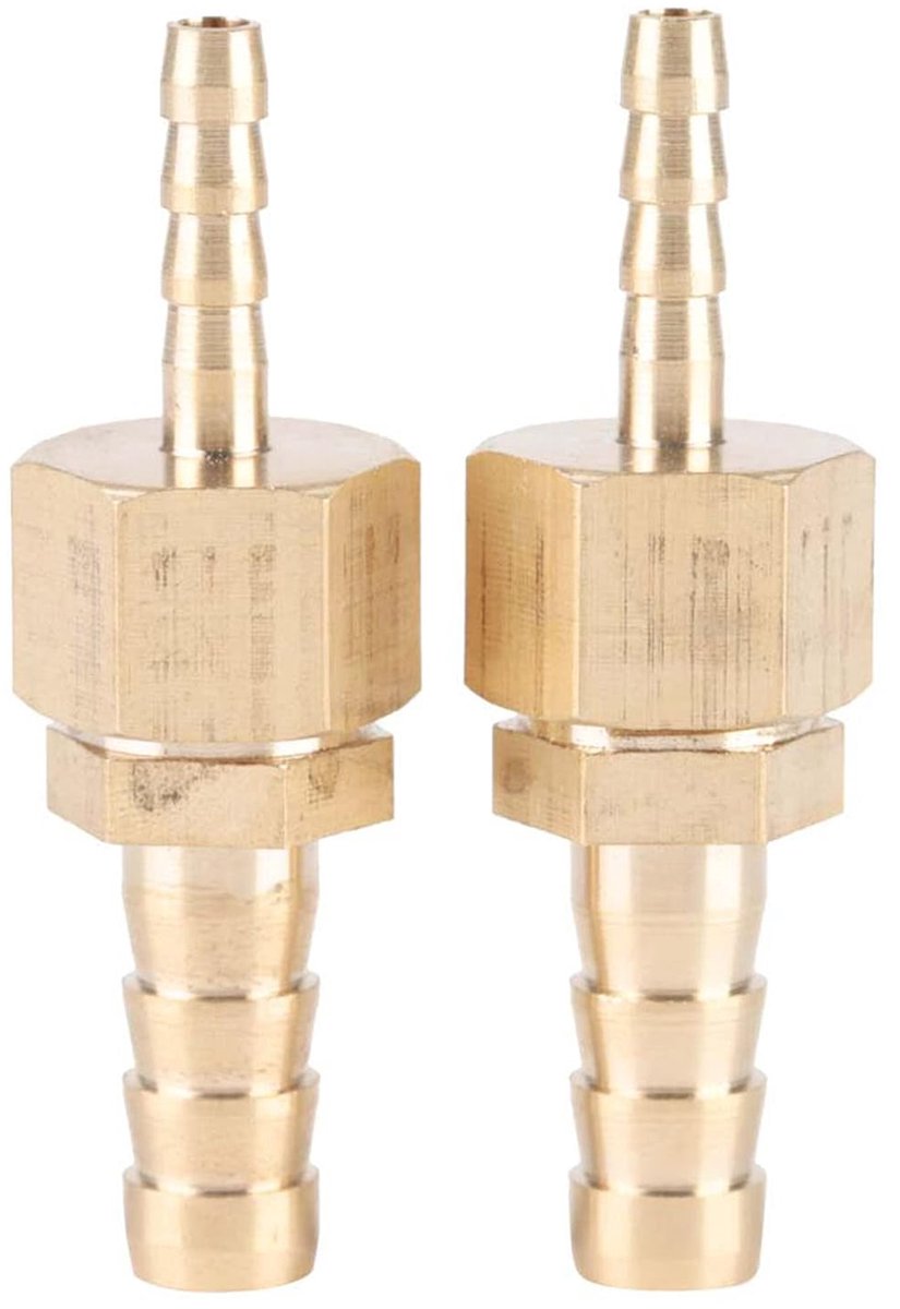 2 stuks 4-8mm Messing Slangverbinder Barb Splicer Joiner Reducer voor lucht- en brandstofslang