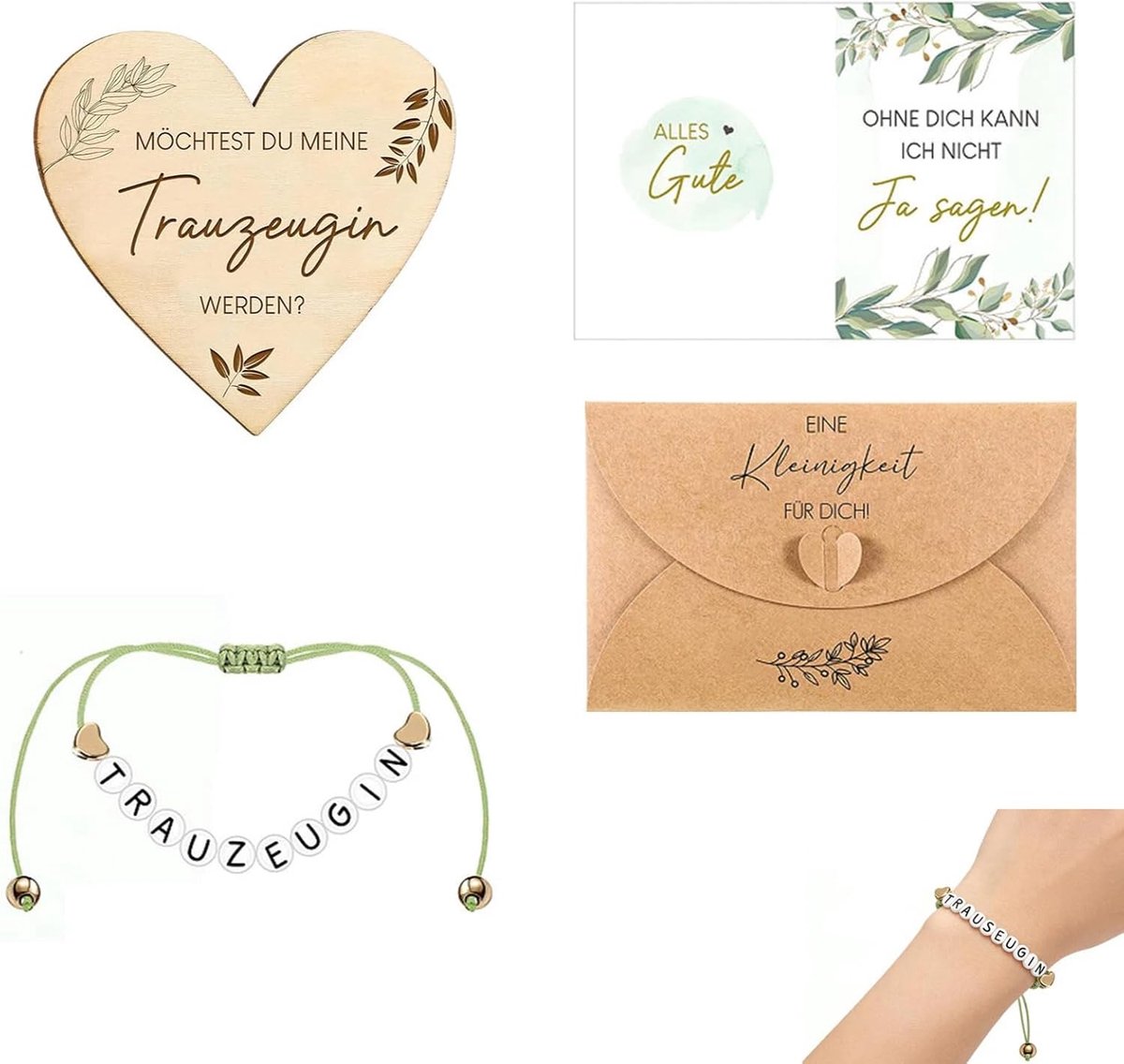 Set van 4 stuks bruidsmeisje armband met houten kaart, bruidsmeisje uitnodiging armband set met wenskaarten en enveloppen, cadeau voor vrouw vriendin, bruiloft voorstel cadeau