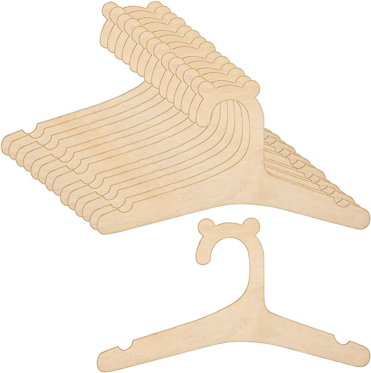 15 stuks babykleerhangers van hout, antislip design voor kleding