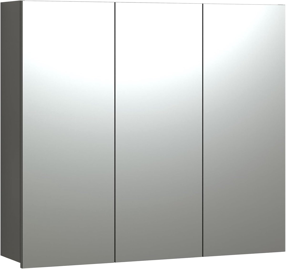 Spiegelkast PureBliss antraciet/spiegelglas · B 90 x H 80 cm
