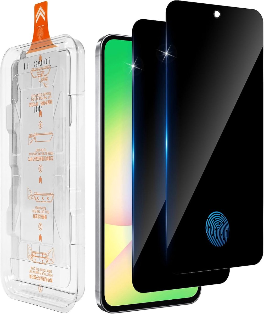 Beschermfolie voor Samsung Galaxy A56 5G voor pantserglas, 2 stuks, [auto-installatie], zichtwerende folie, privacyfolie, snelle installatie, anti-spy veiligheidsglas, extreem