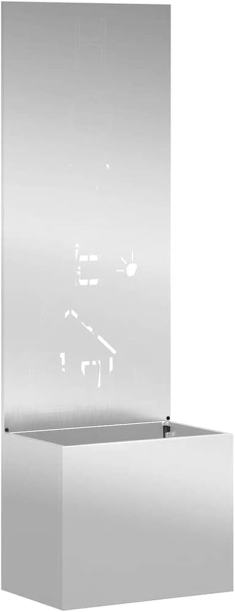 Tuin, canvas, zilver, 50 x 140 cm, verzinkt staal, decoratief windscherm met filigraan ingelegd voor privacy op terras, balkon en tuin