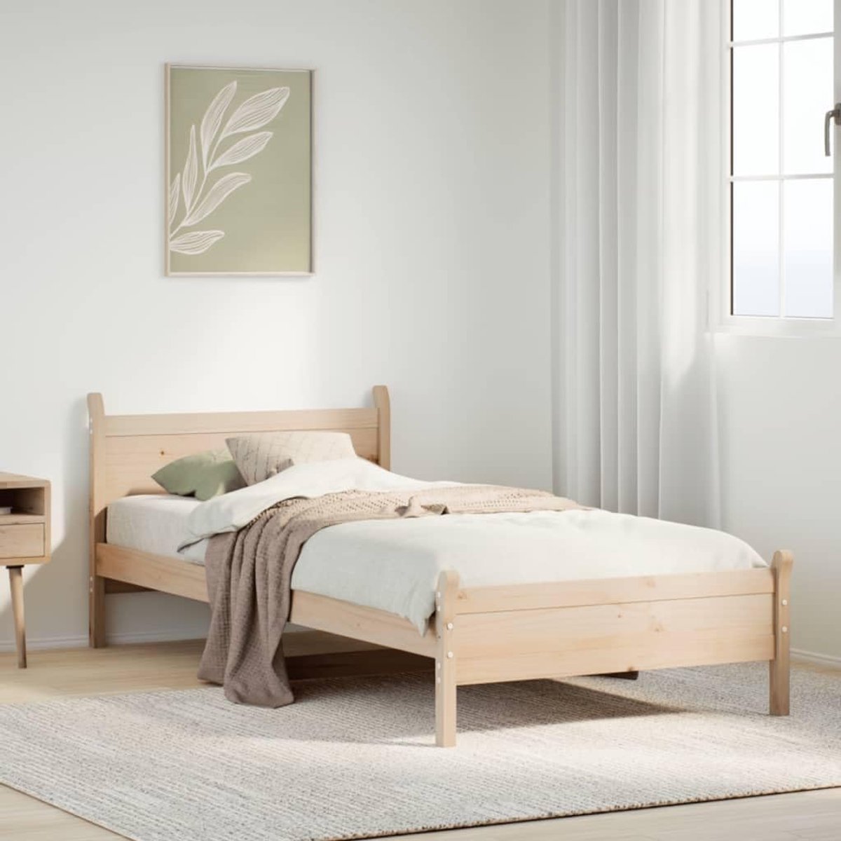 Grenenhout lattenbodem opbergruimte naturel 75x190 cm
