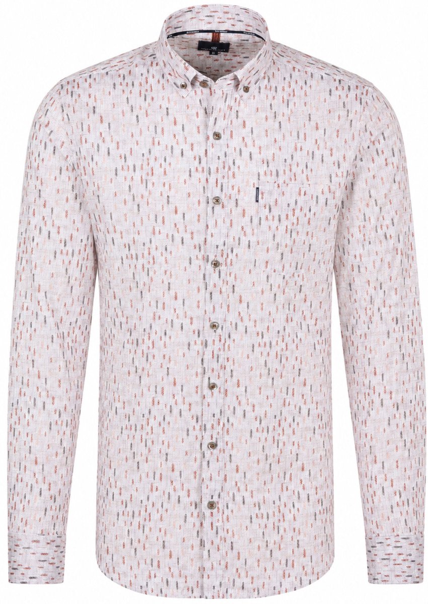 State of Art Overhemd Poplin Print Multicolor - Maat M - Heren - Overhemden Casual