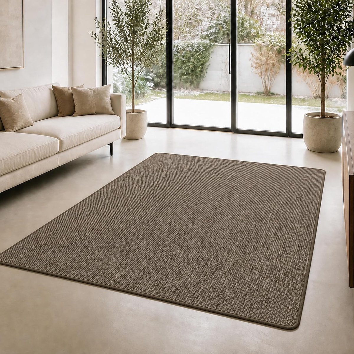 Sisal tapijt 100% sisal natuurlijk tapijt, 80 x 100 cm taupe