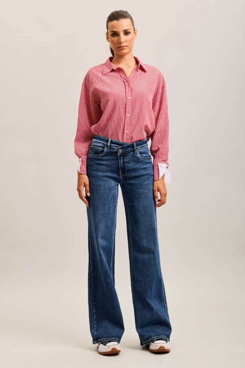 Toxik3 - Crossover wide leg jeans donkerblauw