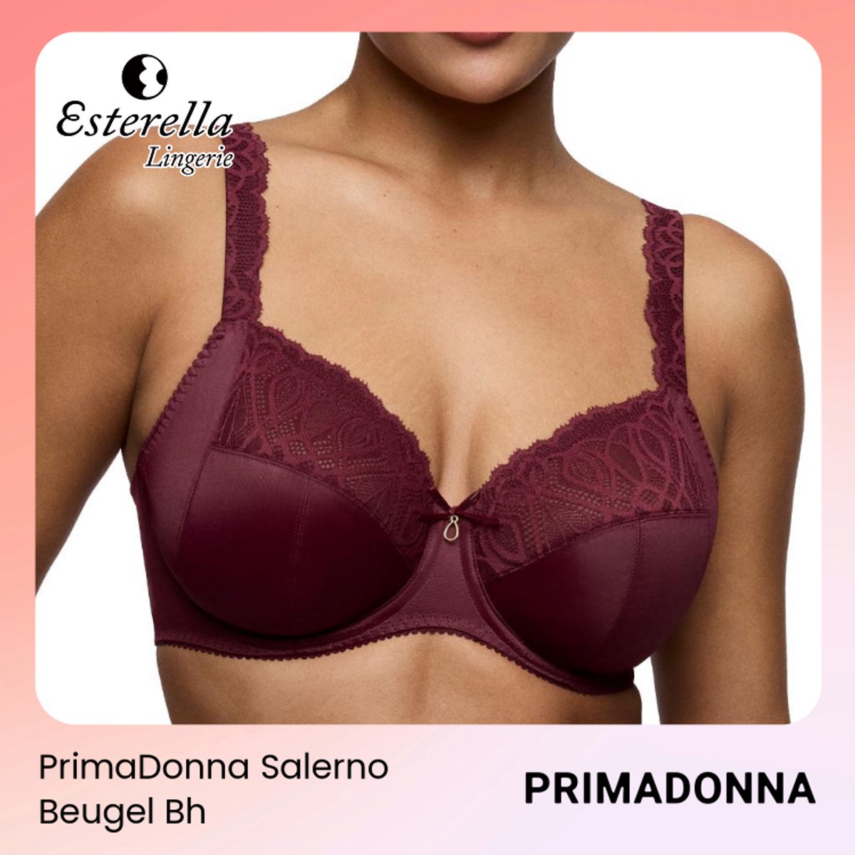 PrimaDonna Salerno Beugel Bh 0163530 Evening red - maat EU 70H / FR 85H