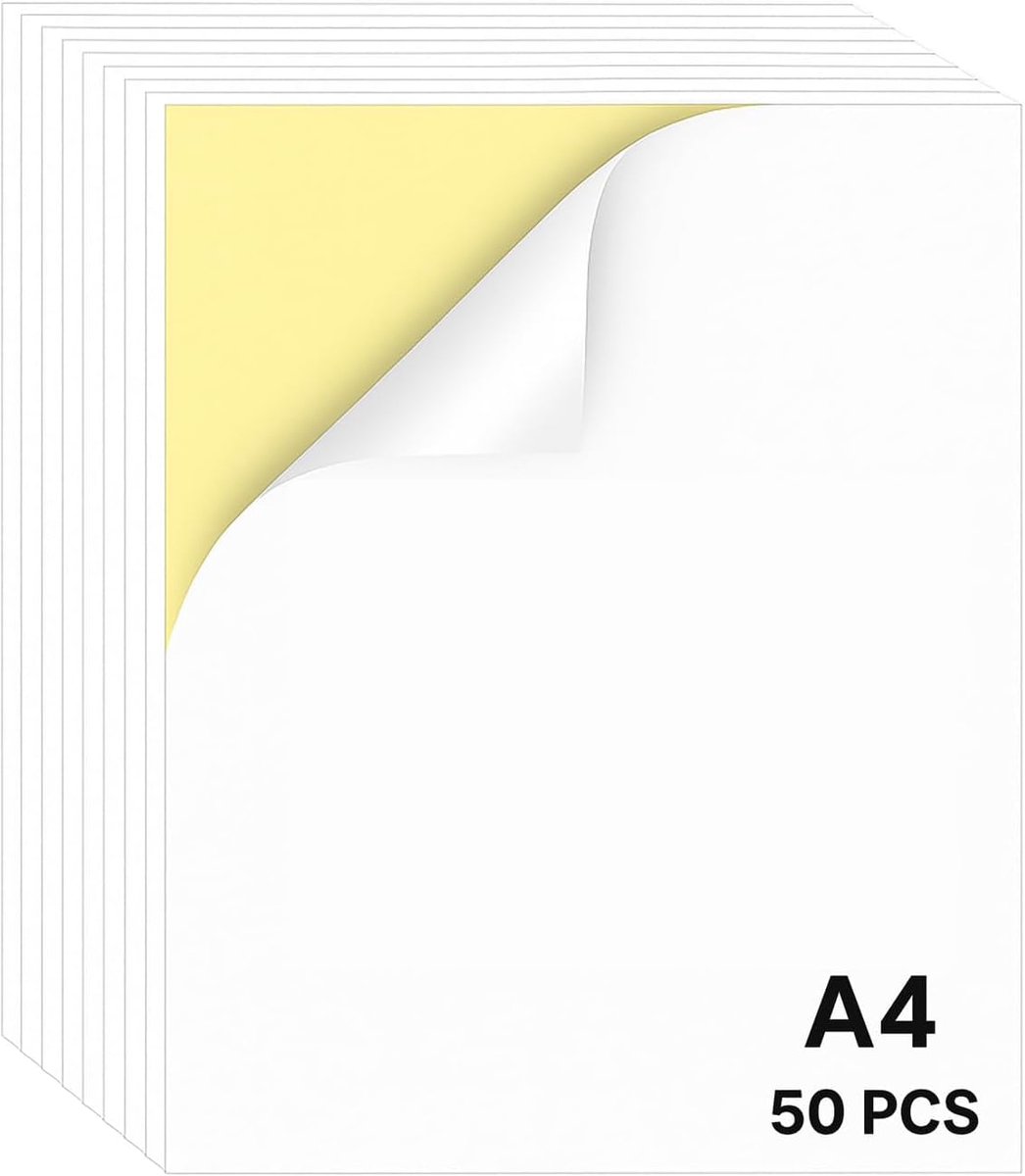 Dailygoods- Etiketten A4 - Zelfklevende Etiketten - Bedrukbaar - Glad Oppervlak - Sterke Hechting - Geschikt voor Laser-/Inkjetprinters - Label