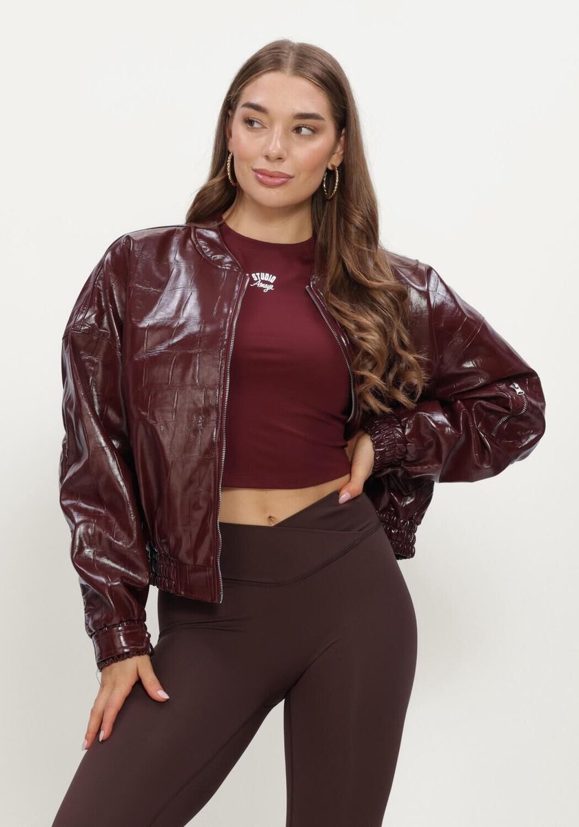 Studio Amaya Nox Jacket Jassen Dames - Winterjas - Bordeaux - Maat XL