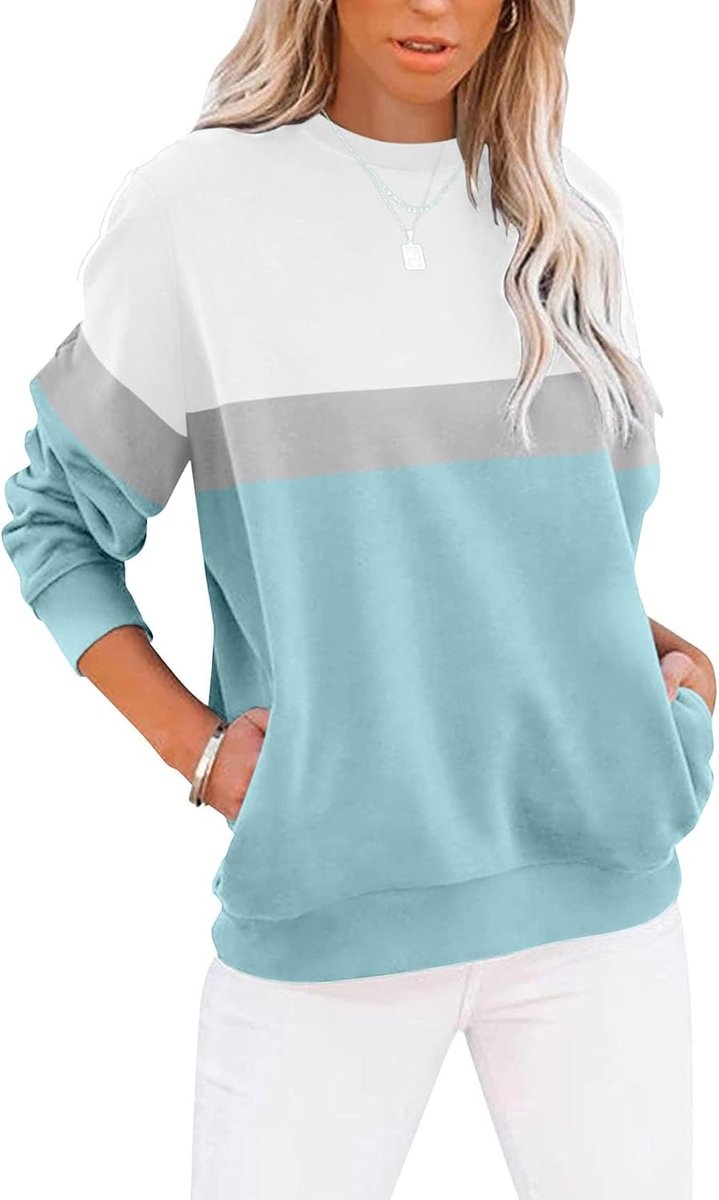 Sweatshirt Dames T-shirts Lange Mouw Ronde Hals Tops Basic Shirt Dames Tees Losse Fit Casual Comfortabel Bovendeel