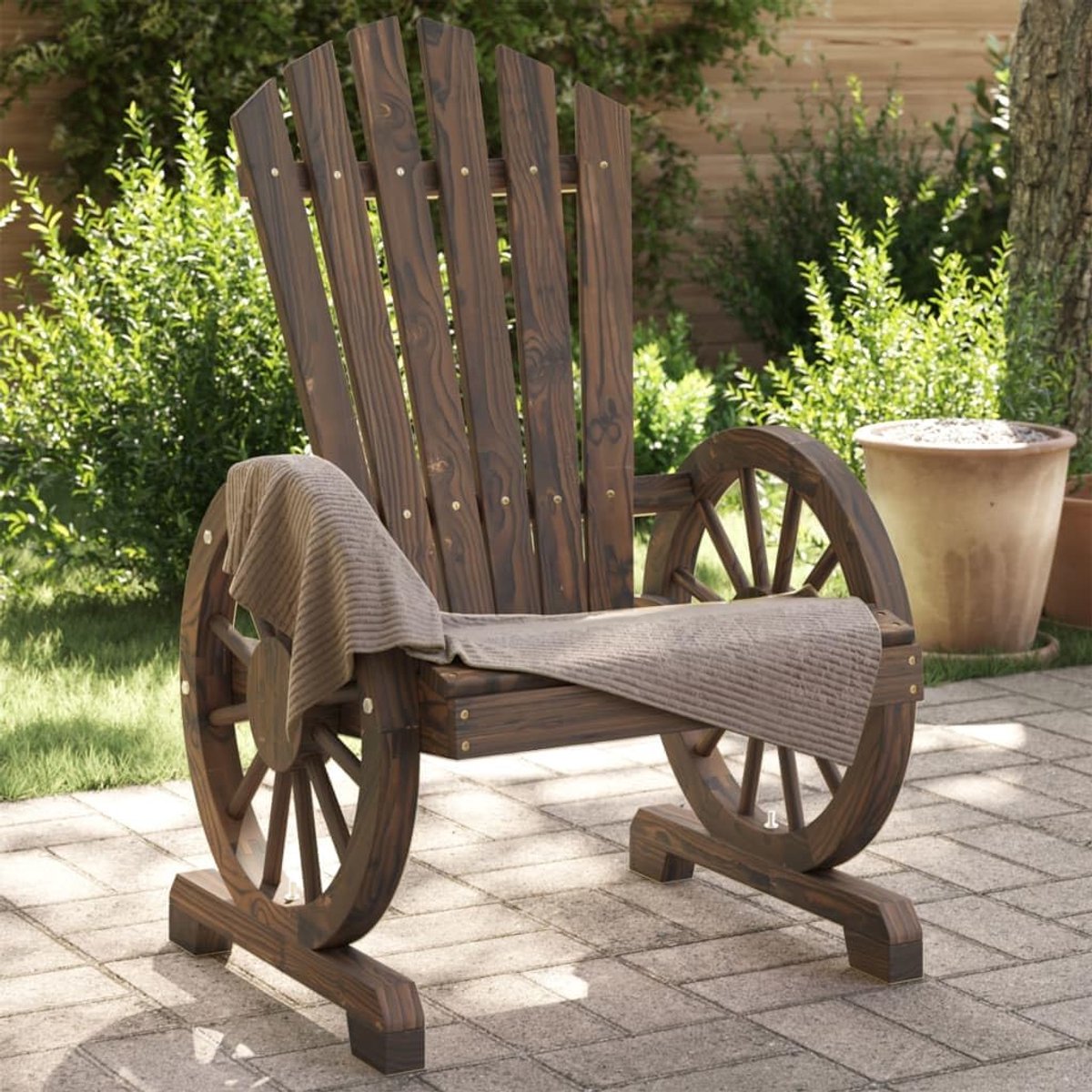 Tuinstoelen, 2 stuks, massief sparrenhout, tuinstoelen, stoelen voor buiten, tuintafel