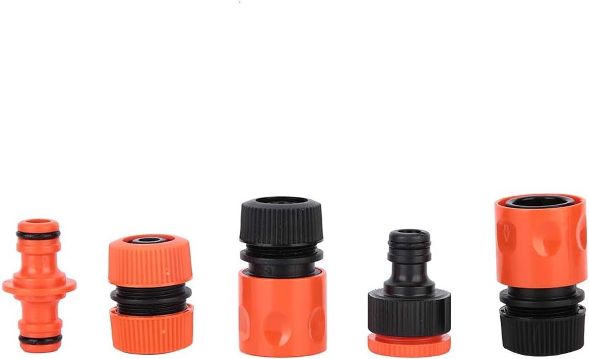 Dailygoods- Slangconnector G1/2 - 5 Stuks - Lekvrij Ontwerp - Duurzaam PP/ABS - Tuinirrigatie - Waterleidingconnector - Tuinconnector
