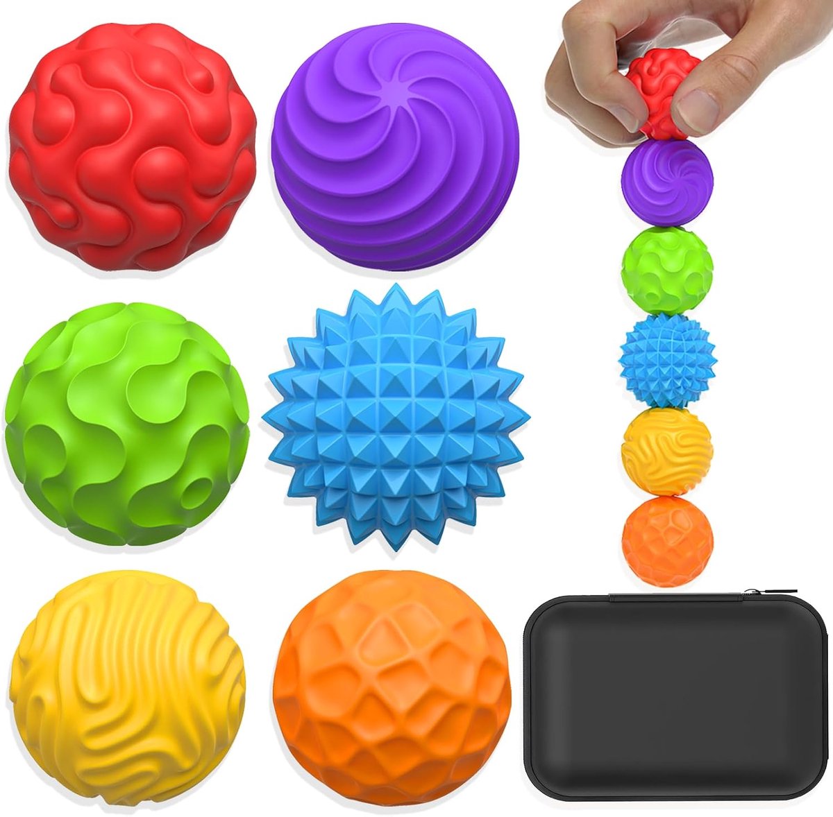 Speelgoed, 6 stuks, magnetische ballen, stressbal, siliconen sensorisch speelgoed, aantrekkingskracht, stressballen met siliconen hoes, anti-stress