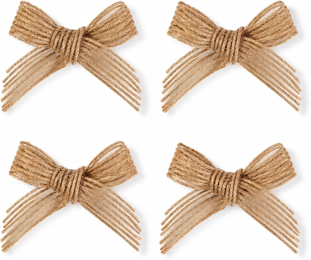 60 stuks kerststrikken, jute linten, voor cadeaus