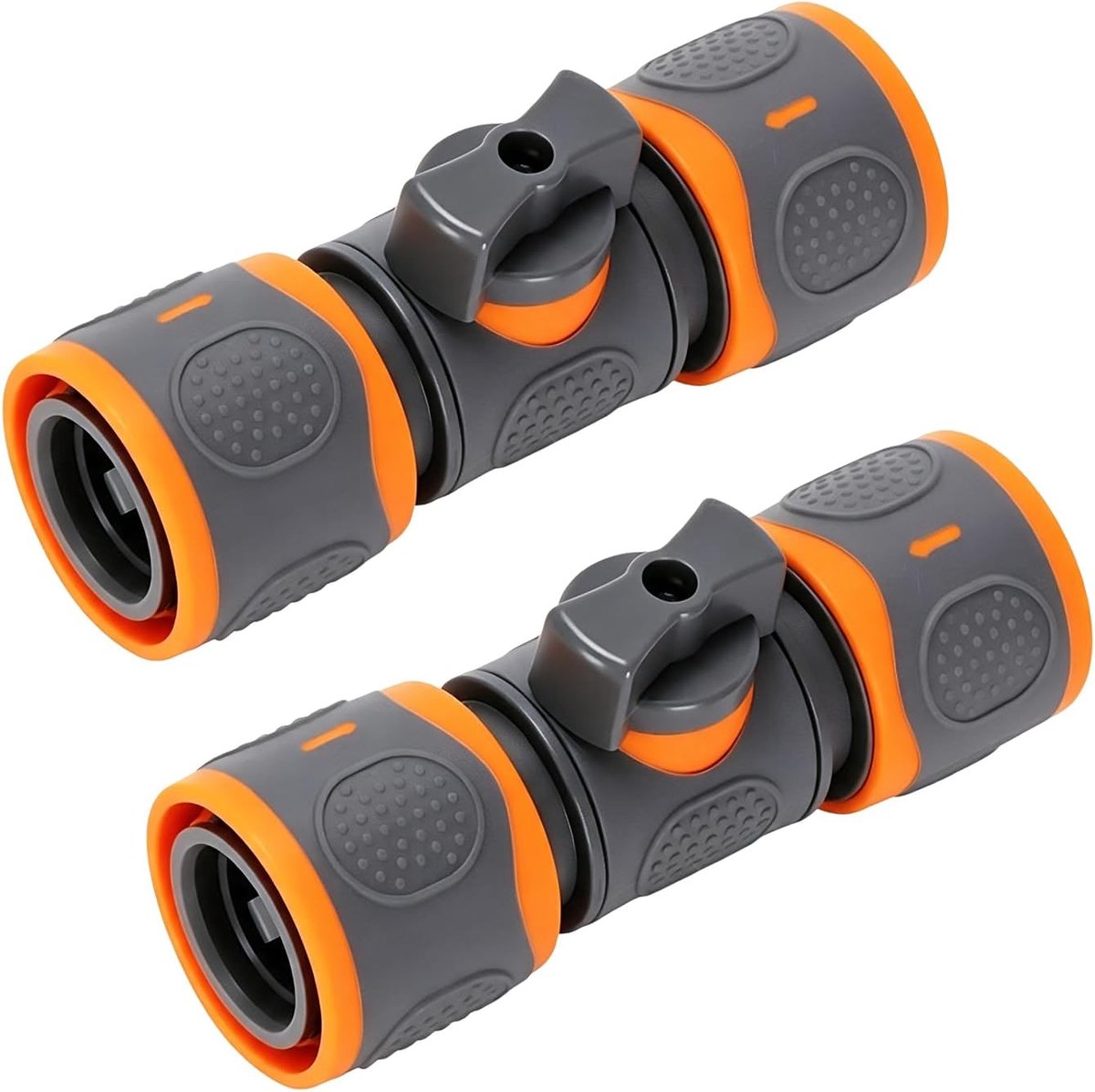 2 stuks vrouw-vrouw slangaansluiting met afsluitklep, voor 12,7 mm en 19 mm tuinslangen