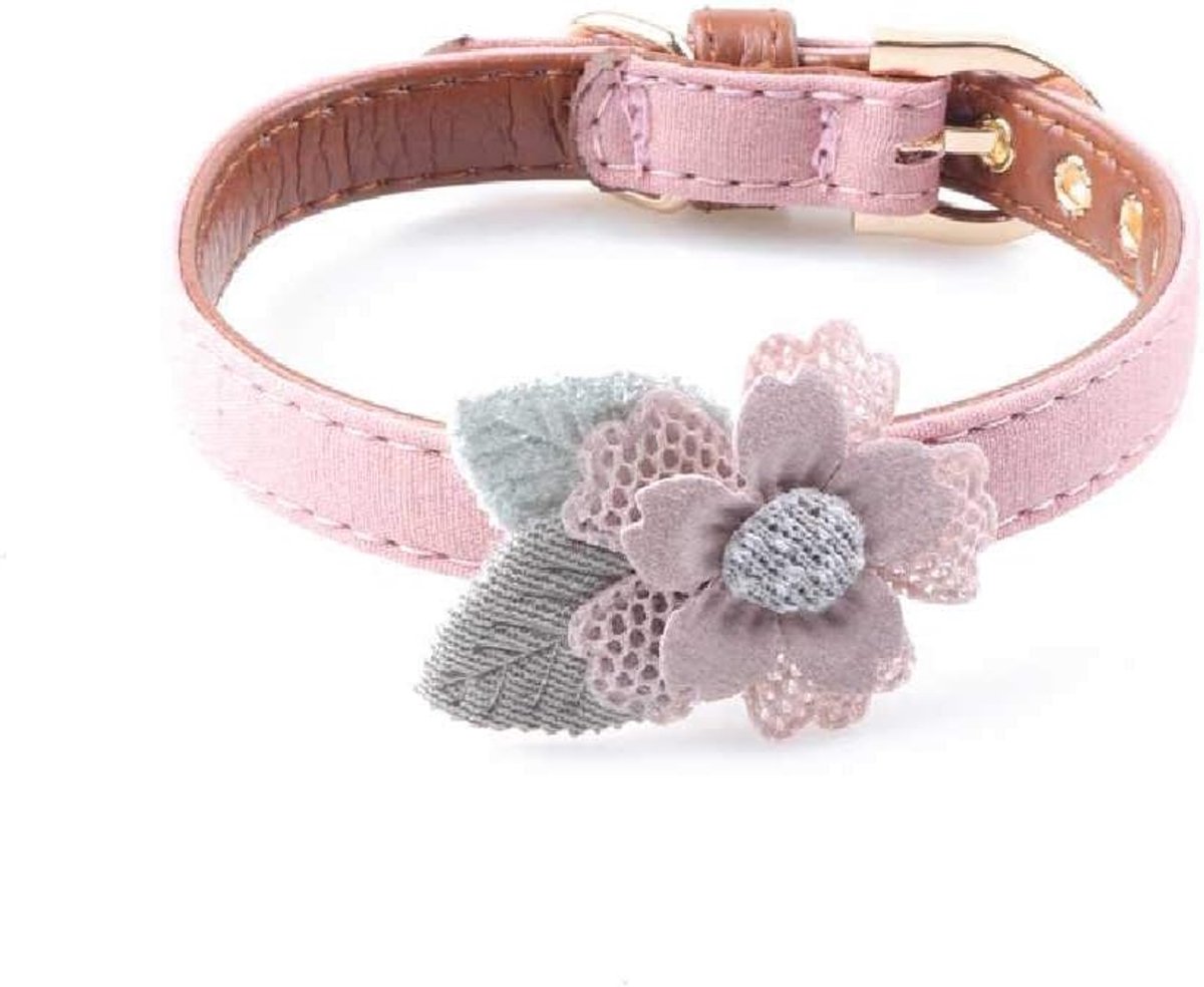 Kraag Van Het Huisdier Bloembloemkraag Kleine Hondkraag Kleine Hondkraag Regelbare Halsband 1,0 cm28cm / Roze